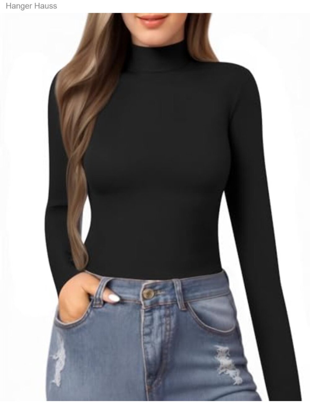 Mock Neck Slim Fit Long Sleeve T-Shirt Basic Tee Winter Undershirt